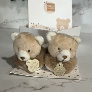 DouDou Et Campagnie Bear Baby Soft My First Bootie Slippers